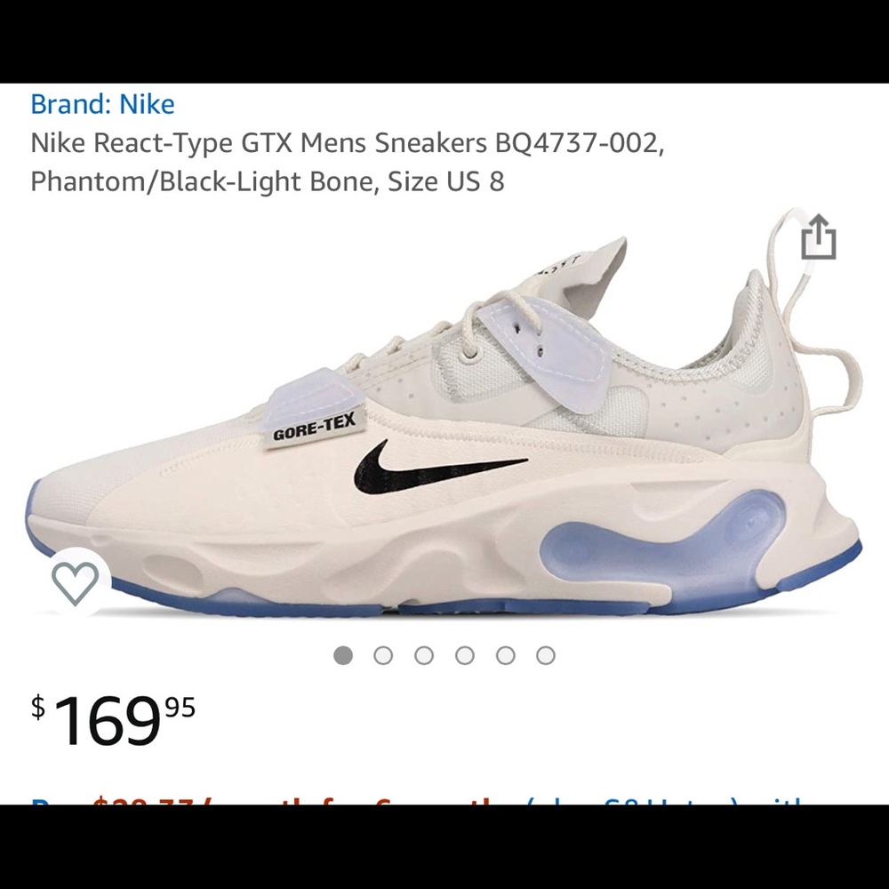 Men’s Nike react type gortex. Sz 8.5
